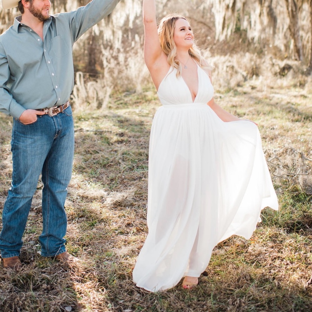 Pink Lily White Maxi Dress
